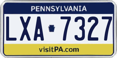 PA license plate LXA7327