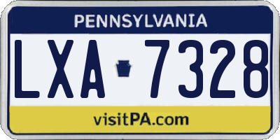 PA license plate LXA7328
