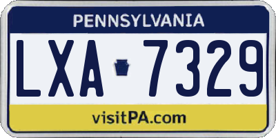 PA license plate LXA7329