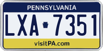 PA license plate LXA7351