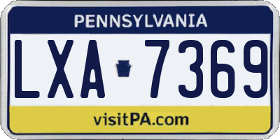 PA license plate LXA7369