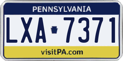 PA license plate LXA7371