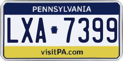 PA license plate LXA7399