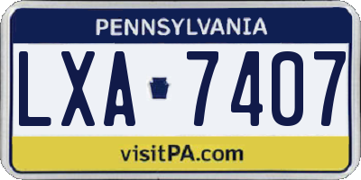 PA license plate LXA7407