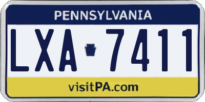 PA license plate LXA7411