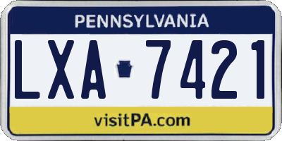 PA license plate LXA7421