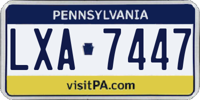 PA license plate LXA7447