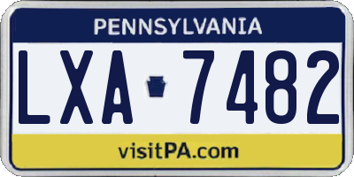 PA license plate LXA7482