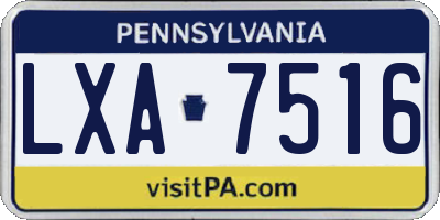 PA license plate LXA7516