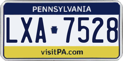 PA license plate LXA7528