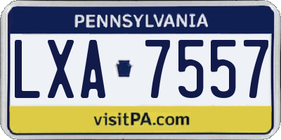 PA license plate LXA7557