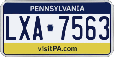 PA license plate LXA7563