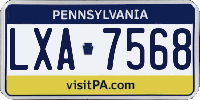 PA license plate LXA7568
