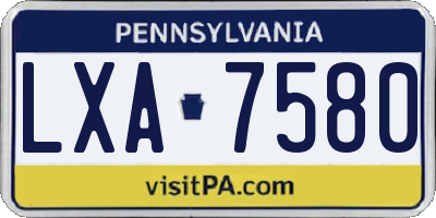 PA license plate LXA7580