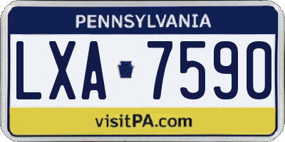 PA license plate LXA7590