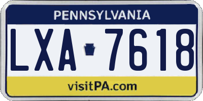 PA license plate LXA7618