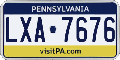 PA license plate LXA7676