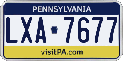 PA license plate LXA7677