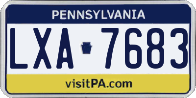 PA license plate LXA7683