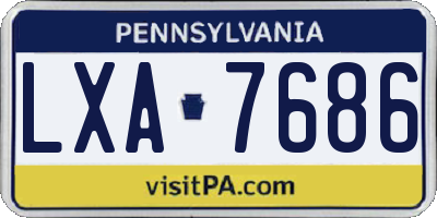 PA license plate LXA7686