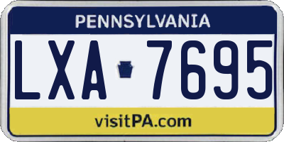 PA license plate LXA7695