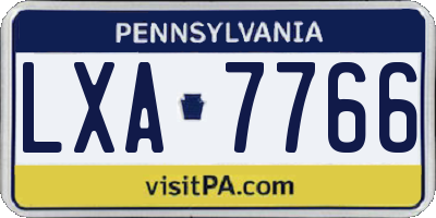 PA license plate LXA7766