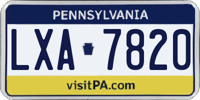 PA license plate LXA7820