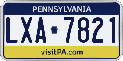 PA license plate LXA7821