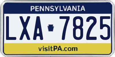 PA license plate LXA7825