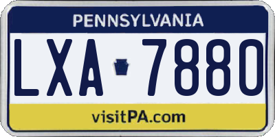PA license plate LXA7880