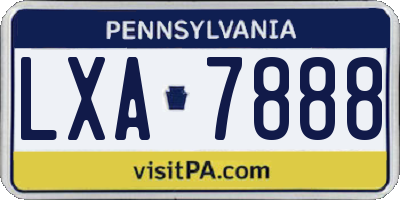 PA license plate LXA7888