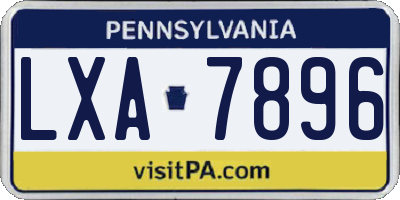PA license plate LXA7896