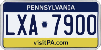PA license plate LXA7900