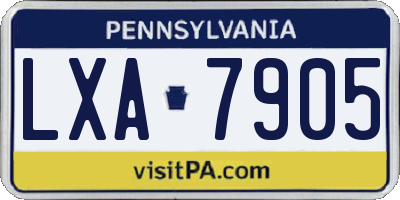 PA license plate LXA7905