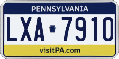 PA license plate LXA7910