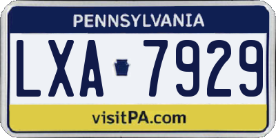 PA license plate LXA7929