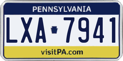 PA license plate LXA7941