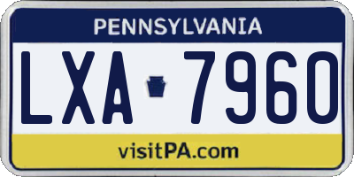 PA license plate LXA7960
