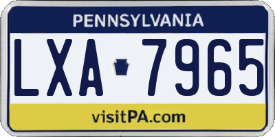 PA license plate LXA7965