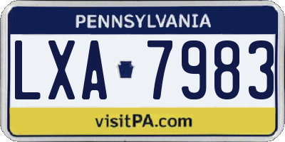 PA license plate LXA7983