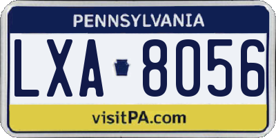 PA license plate LXA8056