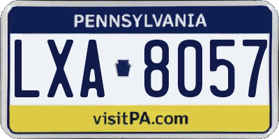 PA license plate LXA8057