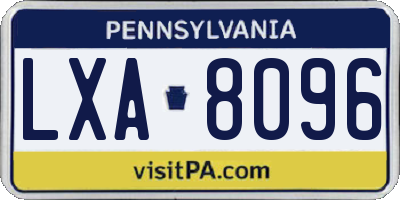 PA license plate LXA8096