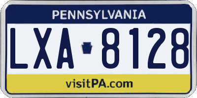 PA license plate LXA8128