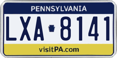 PA license plate LXA8141