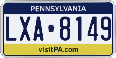 PA license plate LXA8149