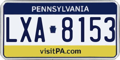 PA license plate LXA8153