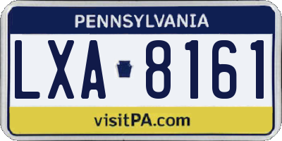 PA license plate LXA8161