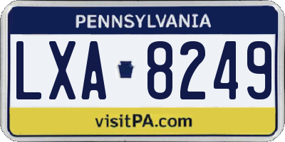 PA license plate LXA8249