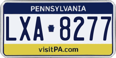 PA license plate LXA8277
